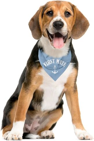 First Mate Dog Bandana, Dog Boat Accessories, Dog Matching Dog Bandanas, Dog Apparel & Accessories, Funny Dog Bandana, Dog Triangle Scarf, Dog Bandana for Small Medium Dogs (D51) in Saudi Arabia
