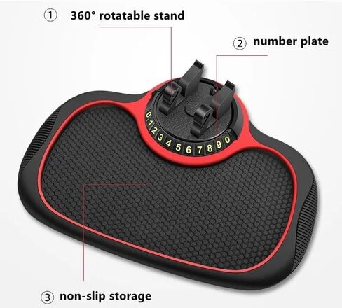 Multifunction Car Anti-Slip Mat Auto Phone Holder, Car Phone Mount Silicone Car Pad Mat, Universal Multifunction Car Dashboard Mat with Phone Holder in Car, for Phones, Keys, Gadgets (1 PC) in Kuwait