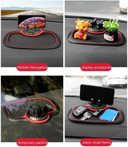 Multifunction Car Anti-Slip Mat Auto Phone Holder, Car Phone Mount Silicone Car Pad Mat, Universal Multifunction Car Dashboard Mat with Phone Holder in Car, for Phones, Keys, Gadgets (1 PC) in Kuwait