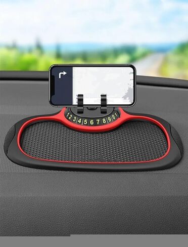 Multifunction Car Anti-Slip Mat Auto Phone Holder, Car Phone Mount Silicone Car Pad Mat, Universal Multifunction Car Dashboard Mat with Phone Holder in Car, for Phones, Keys, Gadgets (1 PC) in Kuwait