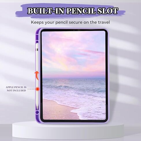 Case for iPad Air 11 Inch Case M2(2024), White Cartoon Slim Trifold Stand Case, Soft TPU Fram, Pencil Holder and Auto Sleep/Wake Cover for iPad Air 6th/5th/4th Generation in Kuwait