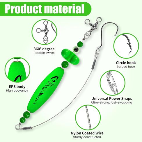 YOTO Santee Cooper Rig, Catfish Rig for Bank Fishing, Catfishing Tackle Rattler Floats, Chunky Rigs Catfish Equipment in Kuwait