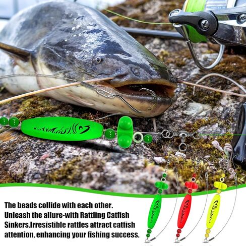 YOTO Santee Cooper Rig, Catfish Rig for Bank Fishing, Catfishing Tackle Rattler Floats, Chunky Rigs Catfish Equipment in Kuwait