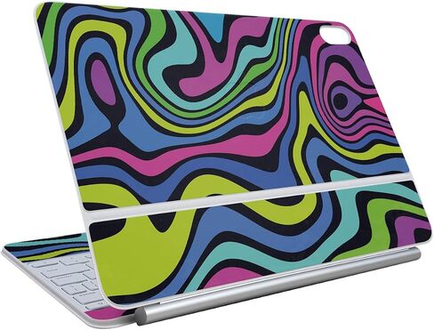 Glossy Glitter Skin Compatible with Apple Magic Keyboard for iPad Air 13-inch (M3) 2025 - Magenta Pour - Premium 3M Vinyl Protective Wrap Decal Cover - Easy to Apply | Made in The USA by MightySkins in Kuwait