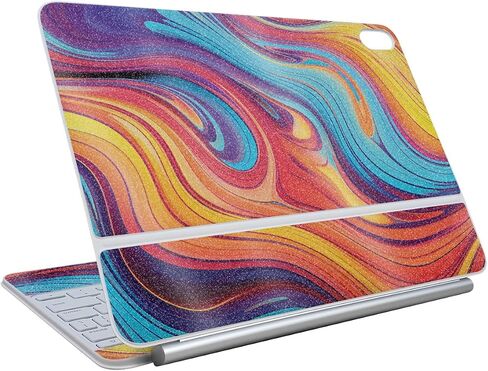 Glossy Glitter Skin Compatible with Apple Magic Keyboard for iPad Air 13-inch (M3) 2025 - Magenta Pour - Premium 3M Vinyl Protective Wrap Decal Cover - Easy to Apply | Made in The USA by MightySkins in Kuwait