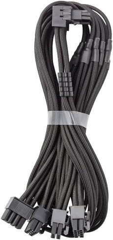 Cablemod C-Series Pro Modflex Sleeved 12V-2x6 12VHPWR 90 ° STEALTHSENSE CABILE لـ CORSAIR TYPE 4 / TYPE 3-البديل B (الأسود ، 16 دبوسًا إلى رباعي 8 دبوس ، 60 سم) in Kuwait