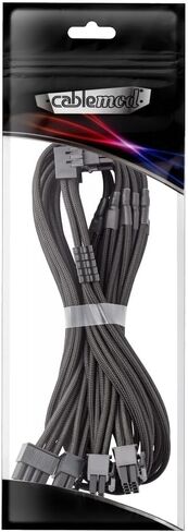 Cablemod C-Series Pro Modflex Sleeved 12V-2x6 12VHPWR 90 ° STEALTHSENSE CABILE لـ CORSAIR TYPE 4 / TYPE 3-البديل B (الأسود ، 16 دبوسًا إلى رباعي 8 دبوس ، 60 سم) in Kuwait