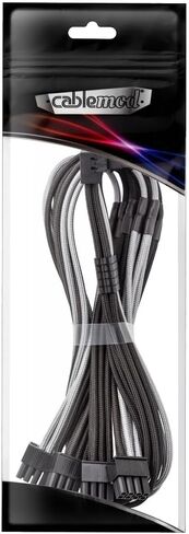 Cablemod C-Series Pro Modflex Sleeved 12V-2x6 12VHPWR 90 ° STEALTHSENSE CABILE لـ CORSAIR TYPE 4 / TYPE 3-البديل B (الأسود ، 16 دبوسًا إلى رباعي 8 دبوس ، 60 سم) in Kuwait
