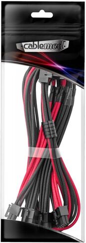 Cablemod C-Series Pro Modflex Sleeved 12V-2x6 12VHPWR 90 ° STEALTHSENSE CABILE لـ CORSAIR TYPE 4 / TYPE 3-البديل B (الأسود ، 16 دبوسًا إلى رباعي 8 دبوس ، 60 سم) in Kuwait