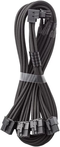 Cablemod C-Series Pro Modflex Sleeved 12V-2x6 12VHPWR 90 ° STEALTHSENSE CABILE لـ CORSAIR TYPE 4 / TYPE 3-البديل B (الأسود ، 16 دبوسًا إلى رباعي 8 دبوس ، 60 سم) in Kuwait