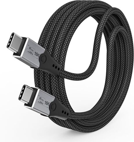 نقل بيانات بسرعة 80 جيجابت في الثانية، كابل USB 5 بطول 3.3 قدم، يدعم شاشة HD 16K/Dual8K، كابل شحن USB c إلى USB c بقدرة 240 واط، متوافق مع Thunderbolt 5، Thunderbolt 4، USB4، Thunderbolt 3 وUSB-C in Saudi Arabia