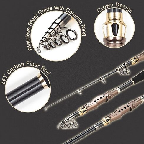 Fishing Rod Combos with Telescopic Fishing Pole in Saudi Arabia