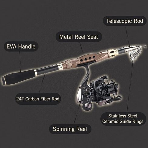 Fishing Rod Combos with Telescopic Fishing Pole in Saudi Arabia