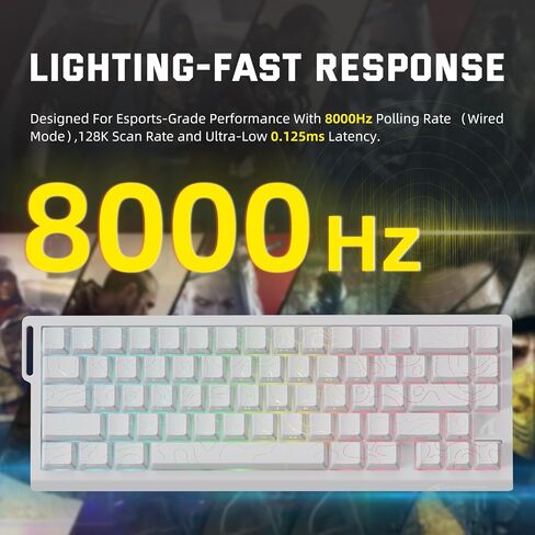 الهجوم Shark X68 Pro He Wireless Rapid Trigger Gaming Keyboard مع تشغيل قابلة للتعديل ، ومعدل الاقتراع 8K ، والمفتاح المغناطيسي للمخلف in Kuwait