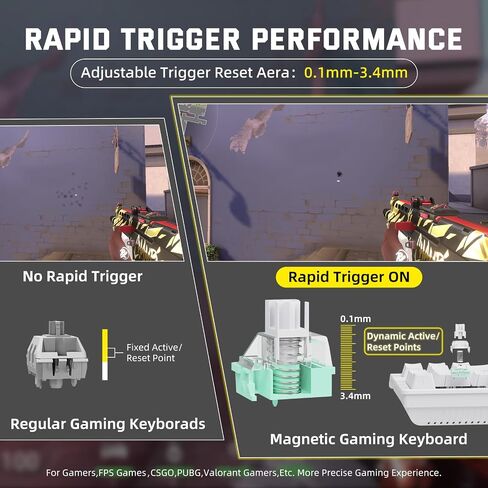 الهجوم Shark X68 Pro He Wireless Rapid Trigger Gaming Keyboard مع تشغيل قابلة للتعديل ، ومعدل الاقتراع 8K ، والمفتاح المغناطيسي للمخلف in Kuwait