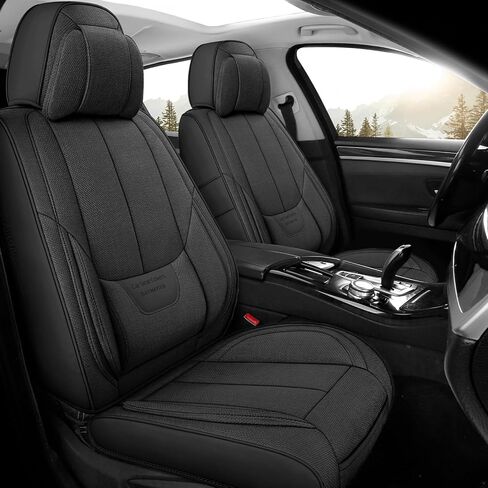 مجموعة كاملة من أغطية مقاعد السيارة الجلدية، غطاء مقعد للسيارات 5 مقاعد، واقي مقعد السيارة العالمي، أغطية مقاعد السيارات الأمامية والخلفية لشاحنة بيك اب سيدان SUV، غطاء مقعد رمادي in Kuwait