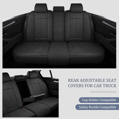 مجموعة كاملة من أغطية مقاعد السيارة الجلدية، غطاء مقعد للسيارات 5 مقاعد، واقي مقعد السيارة العالمي، أغطية مقاعد السيارات الأمامية والخلفية لشاحنة بيك اب سيدان SUV، غطاء مقعد رمادي in Kuwait