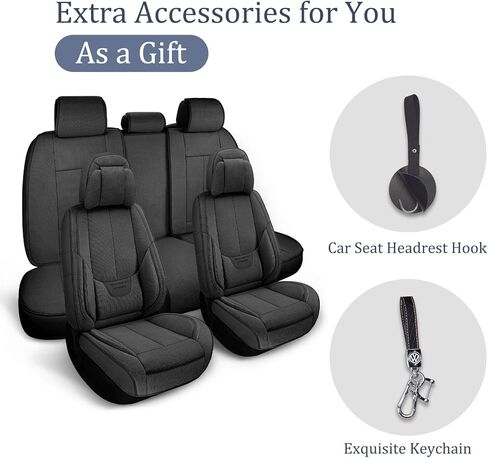 مجموعة كاملة من أغطية مقاعد السيارة الجلدية، غطاء مقعد للسيارات 5 مقاعد، واقي مقعد السيارة العالمي، أغطية مقاعد السيارات الأمامية والخلفية لشاحنة بيك اب سيدان SUV، غطاء مقعد رمادي in Kuwait