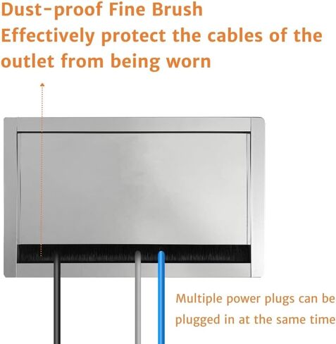 طاولة مؤتمر Zeshan Power Power Hub منبثقة سطح المكتب مع 3 مقابس أمريكية وشاحن USB C السريع لشاحن المنضدة المنزلية ، سلك الطاقة 1.8 متر للمكتب والفضة in Saudi Arabia