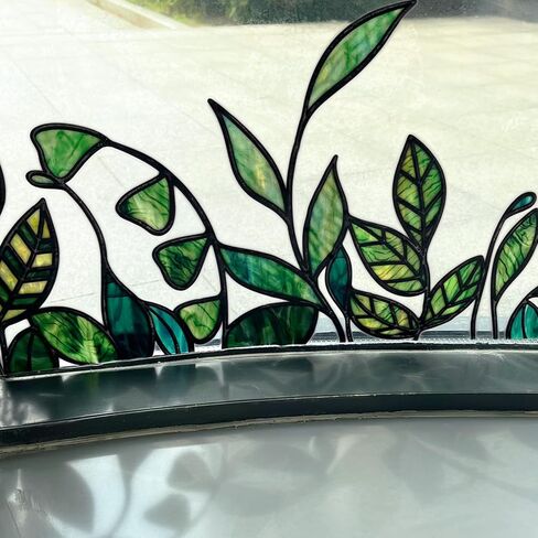 funlife Original Hand-Drawn Stained Glass Window Film, Double-Sided Static Cling Window Cling, Non-Adhesive Glass Windows Combos Decal Decor for Glass Door, Medium Blue Birds in Kuwait