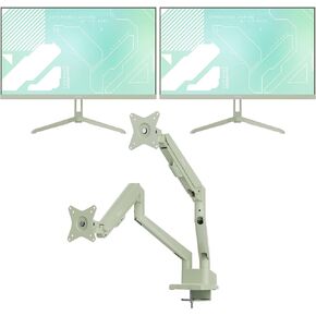 Pixio Two PX248 Wave Mint Green Green 24 inch 200Hz FHD 1080p Resolution Fast IPS Panel 1ms GTG Response Time Gaming Monitor and PS1D Wave Mint Green Green Dual Monitor Arm - Fits up to 32 inches and