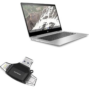 BoxWave Smart Gadget Compatible with HP Chromebook x360 14 G1 - AllReader SD Card Reader, microSD Card Reader SD Compact USB - Jet Black