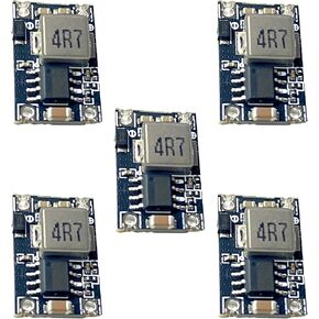 5 Packs 5V Regulator, Mini Buck DC 5-30V, Step-Down Converter Boards from 12V and 24V to 5V with 1.8A Output, Mini360 Small Power Modules of Model MP1584EN for Small Aircraft.