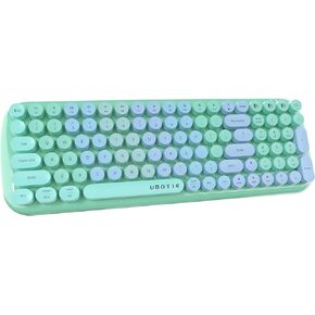 UBOTIE Colorful Bluetooth 100Keys Keyboards, Wireless Compact Rainbow Gradual Colors Retro Typewriter Flexible Keyboard for Tablet, Cellphones, PC(Blue Gradient) in Kuwait