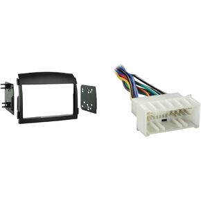 Metra 95-7320 Double DIN Installation Dash Kit for 2006-2008 Hyundai Sonata -Black & Metra Electronics 70-1004 Radio Wiring Harness for 04-Up Kia/06-Up Hyndai, multi colored, Standard Packaging
