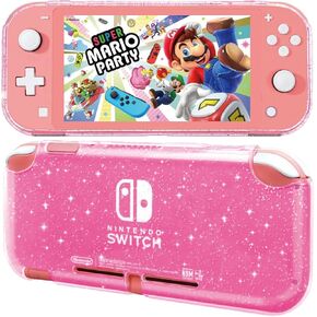 Protective Case for Nintendo Switch Lite, Soft TPU Case with Pink Glitter Design
