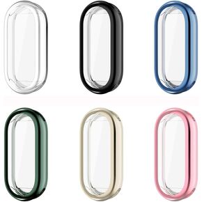 6 Pack 6 Colors Watch Case Compatible for XiaoMi Mi Band 8 TPU Screen Protector Protective Cover Coverage Bumper.