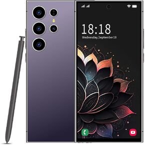 C24 Ultra Unlocked Android 14 Smartphone, 6.8" Brighter Display Screen Cell Phone, 8GB+256GB Unlocked Phones, Large Battery Life 6800mAh, 48MP Camera/Dual SIM/Face ID/GPS- Purple