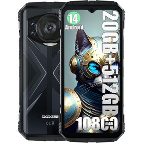 DOOGEE 4G Rugged Smartphone Unlocked,20GB+512GB Android 14 Cell Phone,10800mAh+ 33W,50MP+32MP Camera Rugged Phone,6.58" FHD+ 120Hz Display,Dual 4G SIM/OTG/GPS/NFC S118