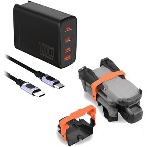 Propeller Holder for DJI Air 3 3S 100w Battery Charger Power Adapter 4 Port (100W/30W + 65W) 1M USB-C Cable Included for DJI Mavic Air 3 / Air 3S Drone Accessories