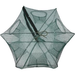 VGEBY Bait Nets for Minnows, Foldable Fishing Net Landing Net Fishing Baits Net Dip Mesh Trap Fish Shrimp Minnow Crayfish Crab Baits Cast Mesh Trap (Size : 6 Holes)