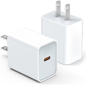 2-Pack USB C Charger for iPhone Charger Block, 20W Durable C-Port PD3.0 Power Adapter, Power Adapter Cube for iPhone 16/16 Pro/16 Pro Max/16 Plus/15/14/1 3, XS/XR/X, Samsung More