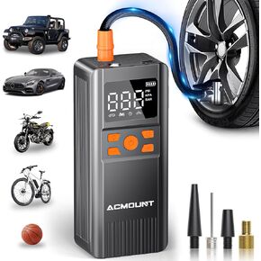 Tire Inflator Portable Air Compressor, 150PSI Portable Air Pump for Car Tires, 2X Faster Inflation Cordless Tire Inflator with Pressure Gauge LED Light for Car, Bike, Motorcycle, Ball (Blue)