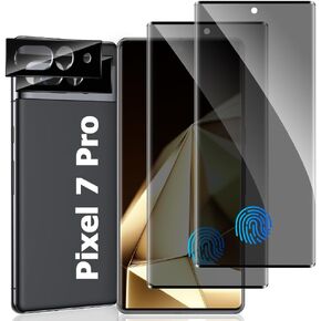 2+2 Pack for Pixel 7 Pro Privacy Screen Protector and Camera Lens Protector, Anti-Spy Tempered Glass, Anti Glare, 3D Full Coverage, Easy Installation, No Bubbles, for Pixel 7 Pro 5G 6.7 Inch