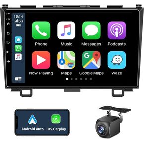 4GB+32GB 5G WiFi Car Stereo for Honda CRV 2007-2011 Radio with Wireless CarPlay Android Auto-9.2 Inch Touch Screen with Mirror Link Bluetooth GPS Navigation FM RDS SWC