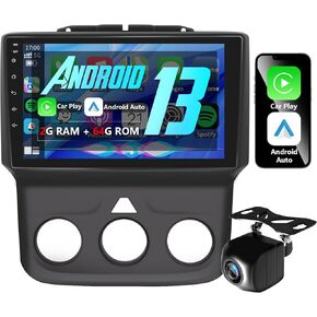 for Dodge RAM 1500 2500 3500 Radio Upgrade 2013-2018,2G+64G Android 13 Stereo Replacement,9 Inch IPS Touch Screen Head Unit with Wireless carplay & Android Auto,SWC GPS WiFi FM Backup Camera