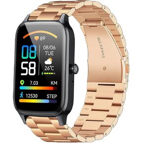 Compatible with Dyurwa P97 Smart Watch Band, Quick Release Stainless Steel Metal Replacement Strap Bracelet Compatible for Soudorv P97, Dyurwa P97 Smart Watch