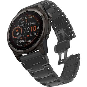 TRUMiRR Band for Fenix 8 51mm / 7X / 6X Pro / 5X Plus, 26mm Titanium Metal Watch Band Quick Fit Strap for Garmin Tactix 8 51mm / Instinct 3 Solar 50mm / Enduro 3