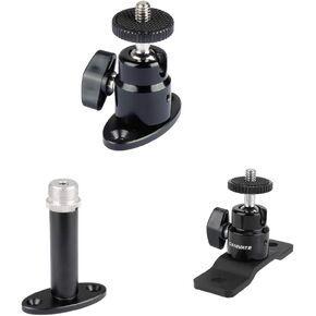 Camvate 1/4 "-20 Mini Ball Head + Wall Mount Bracket مع 5/8" -27 Male Screw + 1/4 "-20 Ball Head مع جبل قاعدة قاعدي