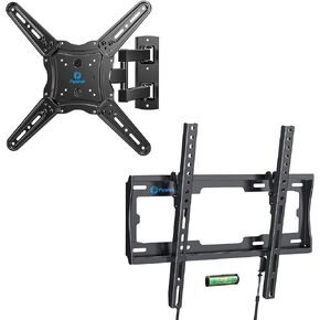 Pipishell Full Motion TV Wall Mount for 26-60 inch up to 77 lbs Max VESA 400x400mm; Tilt TV Wall Mount for Most 23-55 Inch Max VESA 400x400mm up to 99lbs Fits 8-16 inch Wood Stud