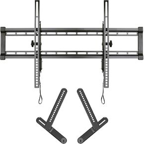 SANUS Universal Low Profile Tilt TV Mount for 37"-80" TVs & SANUS Soundbar TV Mount - Easy Install & Tool Free Adjustments