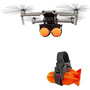 Drone air-drop double-shot plastic projectile toy outdoor air rescue accessories long-range delivery device optical trigger unhook is only suitable for DJI Mavic mini4/Mini4Pro /Mavic2/2pro