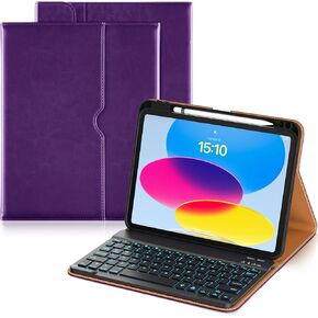 DTTO for iPad 11th (A16،2025)/ 10th Generation (10.9 "، 2022) مع لوحة المفاتيح ، و 7 ألوان إضاءة خلفية لللوحة اللوحة القابلة للفصل القابلة للفصل