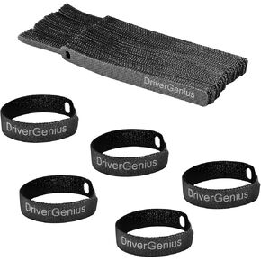 DriverGenius ZD-160 | Reusable Adjustable Cable Straps Wire Ties 40PCS for Cable Management | 6.3 inch | Black
