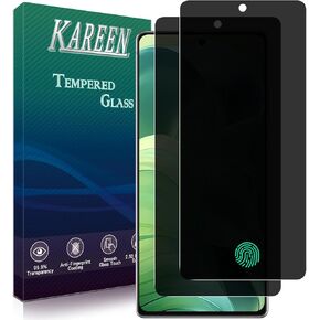 KAREEN 2 Pack Privacy Screen Protector for Samsung Galaxy Note 20 (6.7 Inch) Anti Spy Private Tempered Glass, Support Fingerprint Unlock, Anti Scratch, Bubble Free