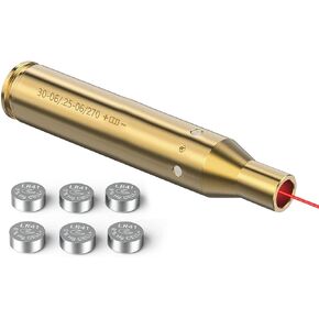 Bore Sight 30-06/25-06/270 Laser Sight Red Dot Cartridge Laser Boresighter with 2 Sets Batteries